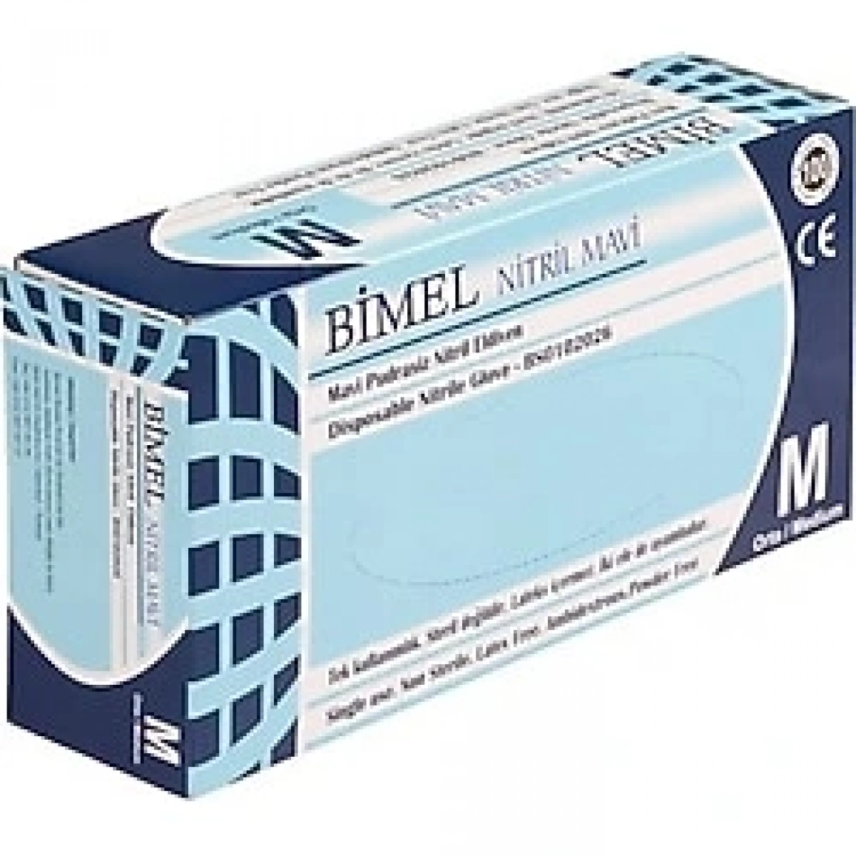 Nitril Eldiven Pudrasız Mavi Medium (Bimel)