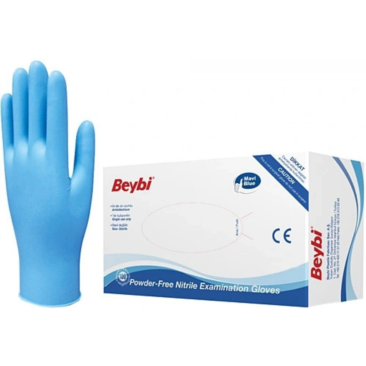 Nitril Eldiven Pudrasız Small Mavi / Beybi