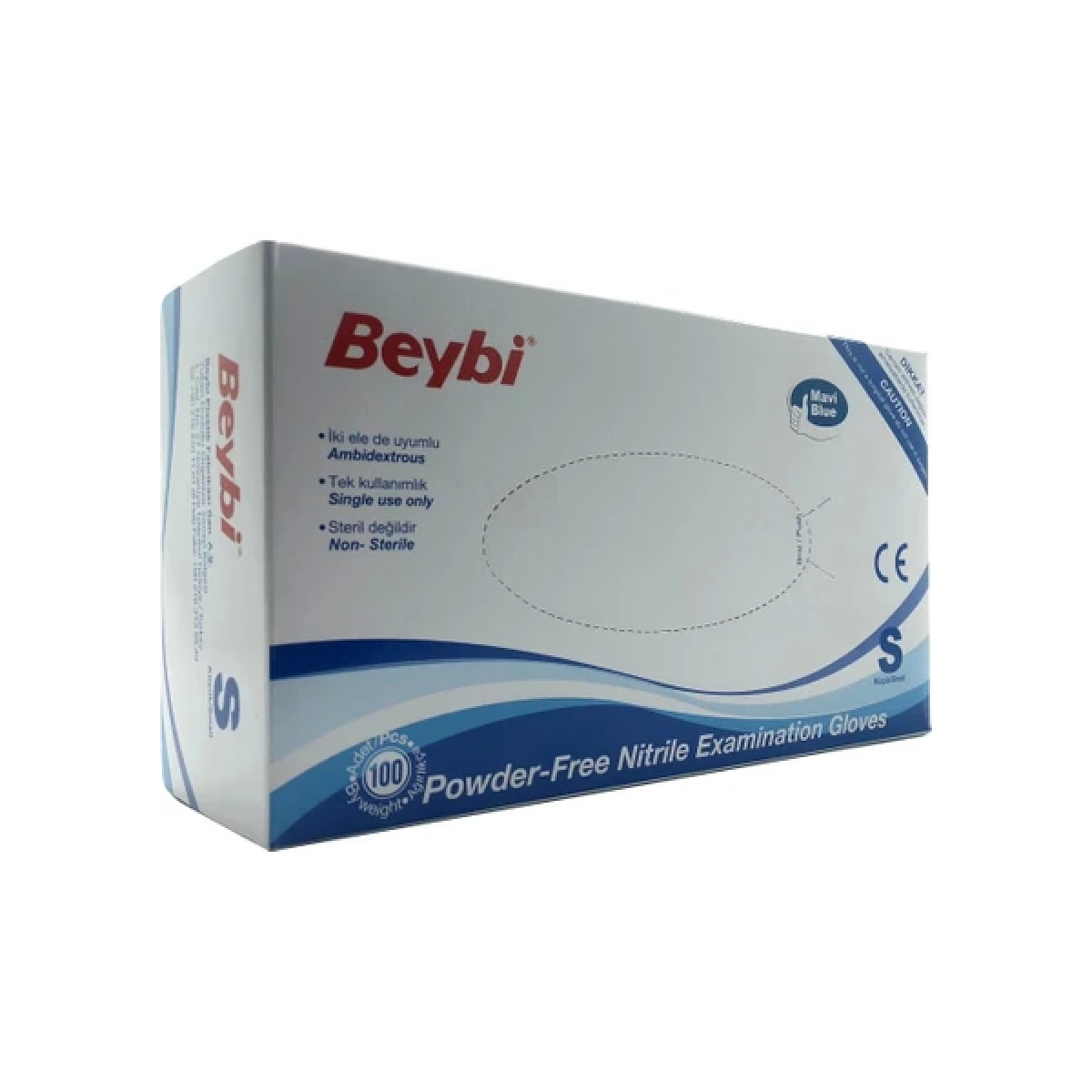 Nitril Eldiven Pudrasız Small Mavi / Beybi
