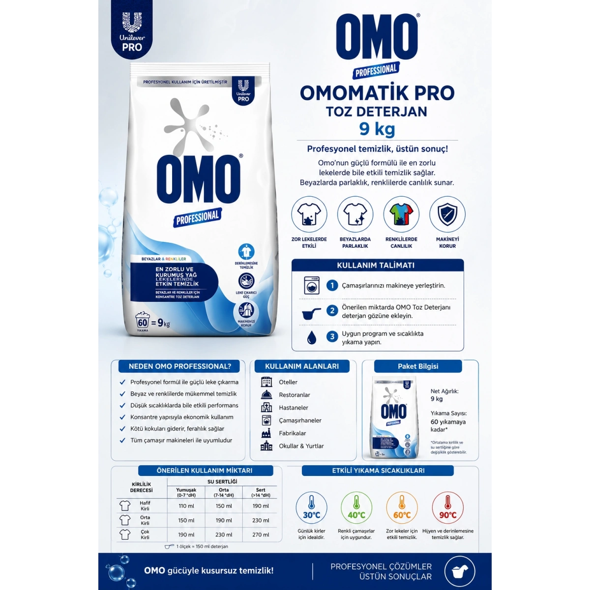 Omomatik Pro Toz Deterjan 9 kg