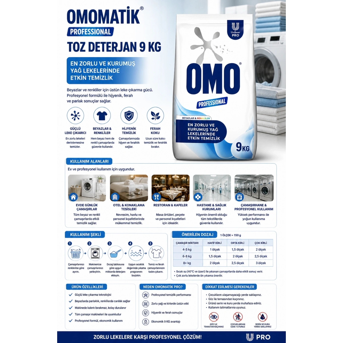 Omomatik Pro Toz Deterjan 9 Kg