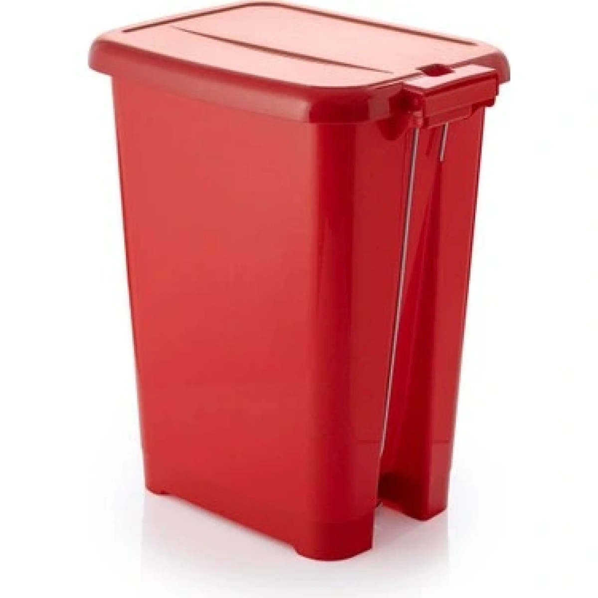 Pedallı Slim Çöp Kovası Kırmızı 50 Lt (Ceymop)