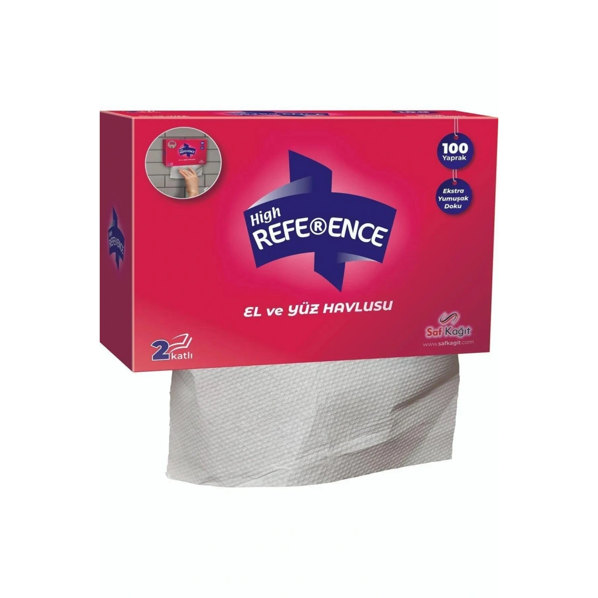 Ref El Yüz Havlusu 24 Pkt 2 Katlı 100Lü Kırmızı