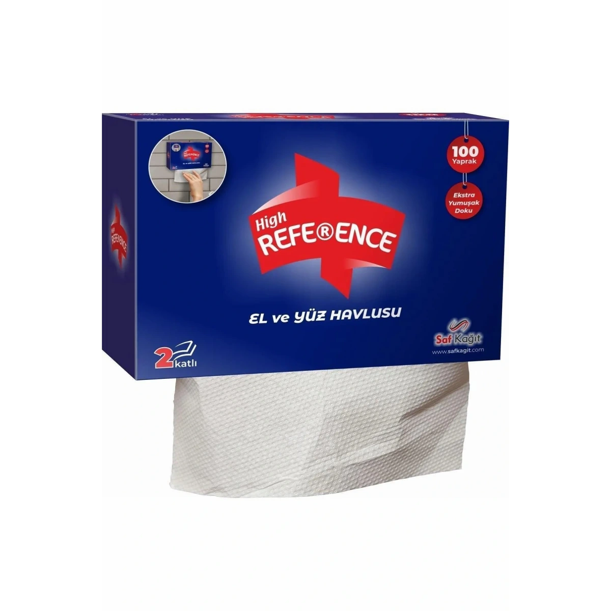 Ref El Yüz Havlusu 24 Pkt 2 Katlı 100Lü Lacivert