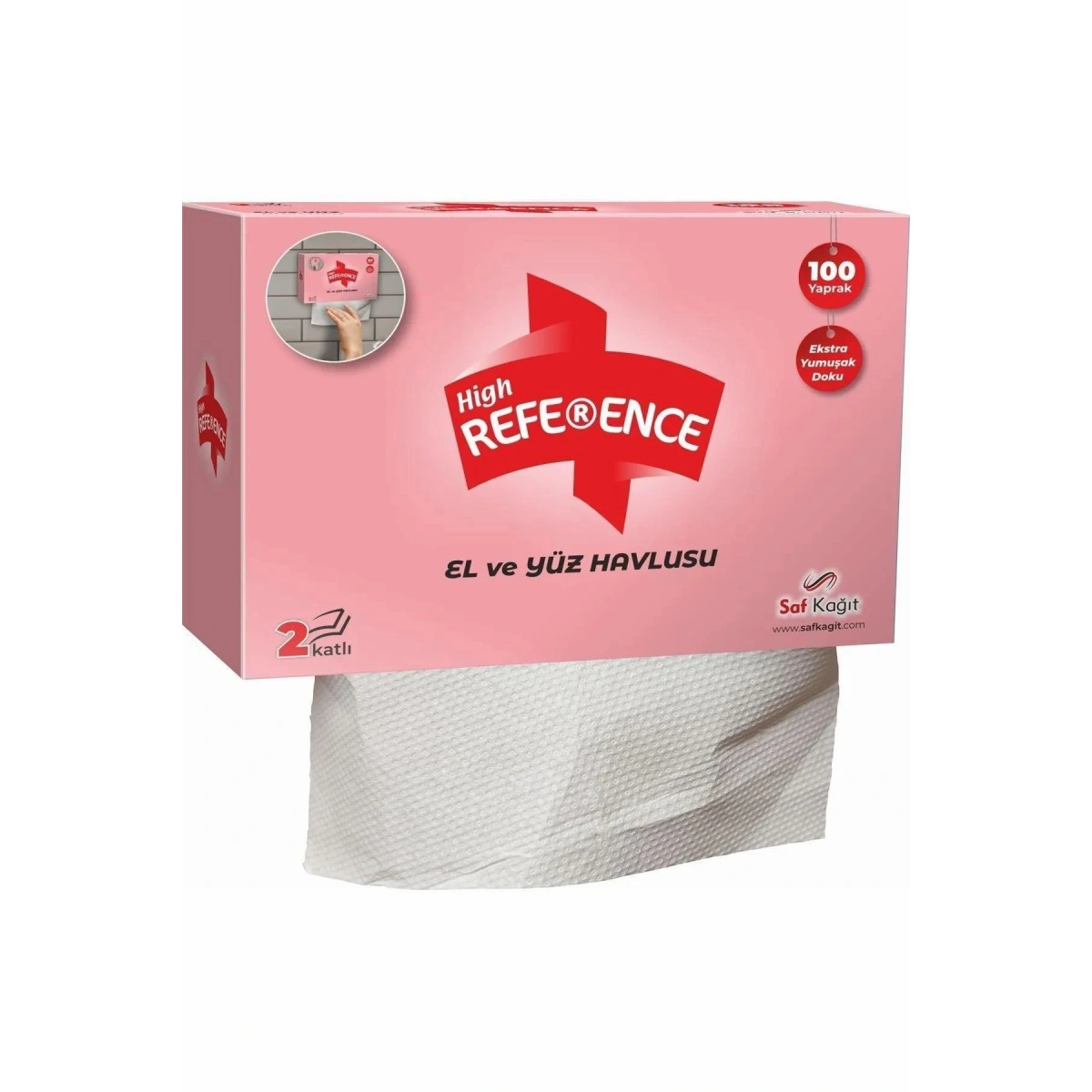 Ref El Yüz Havlusu 24 Pkt 2 Katlı 100Lü Pembe