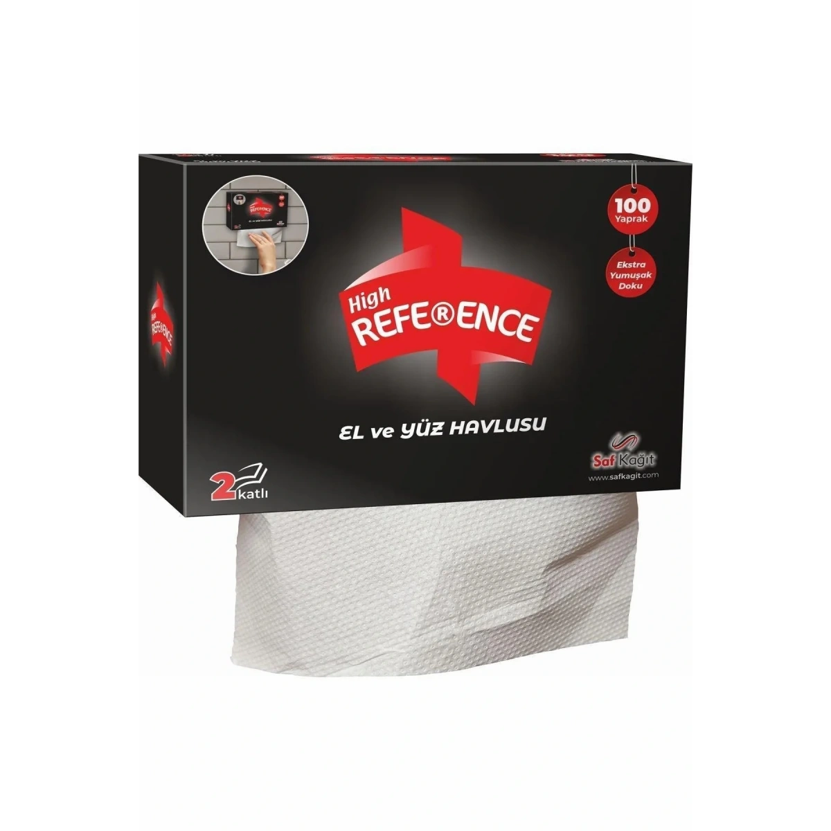 Ref El Yüz Havlusu 24 Pkt 2 Katlı 100Lü Siyah