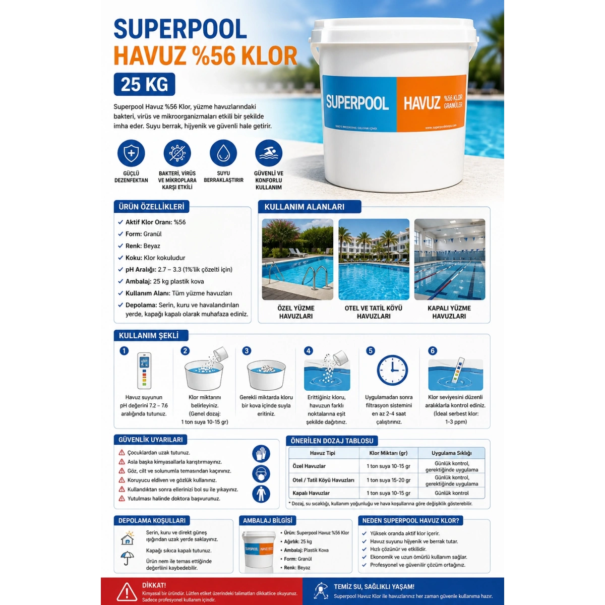 Superpool Havuz %56 Klor 25 kg