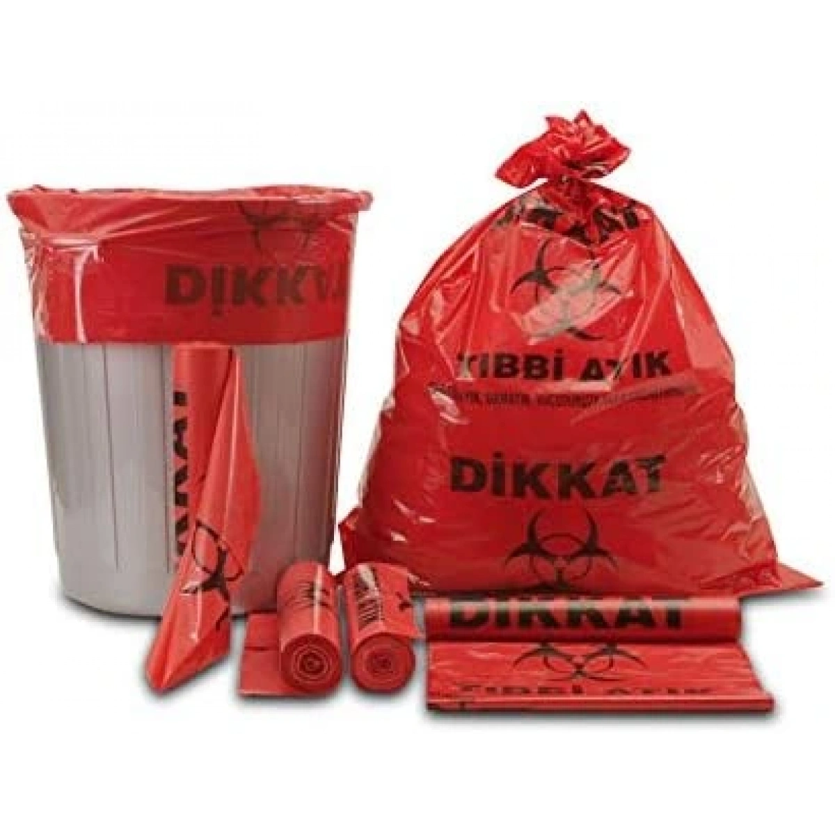 Tıbbi Atık Baskılı 80*110 Çöp Poşeti 600 Gr 10Lu