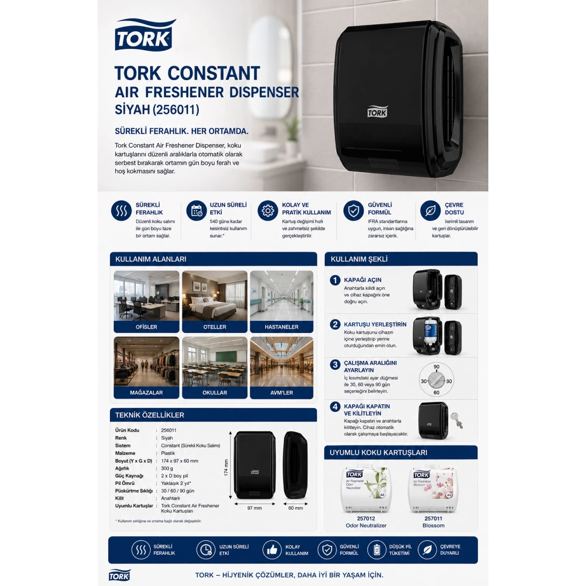 Tork Constrant Air Freshener Dispenser Siyah (256011)
