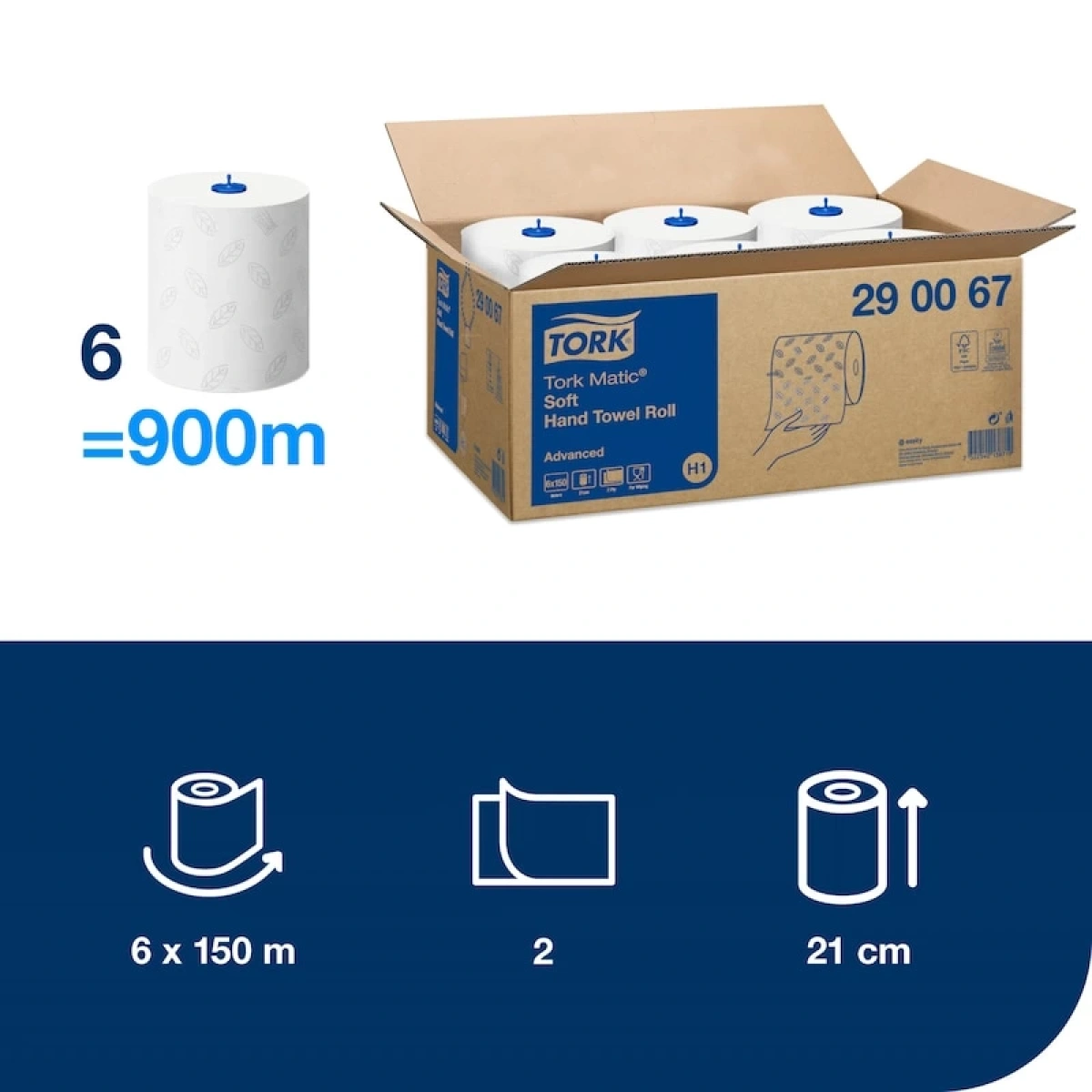 Tork 290067 Advanced Kağıt Havlu 2 Katlı 6 Adet 6*150 m