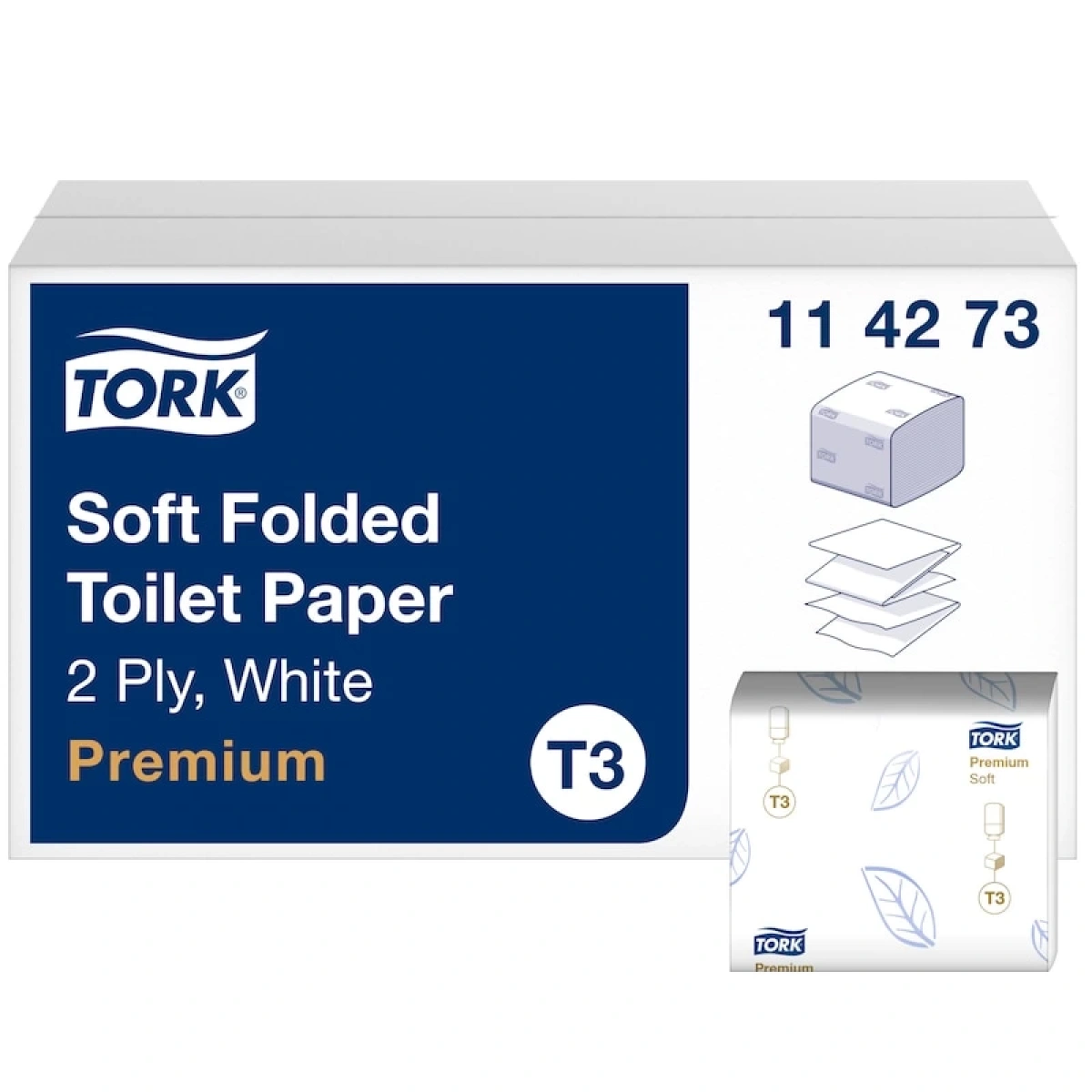 Tork 114273 Katlamalı Premium Tuvalet Kağıdı 2 Katlı 252x30 Yaprak