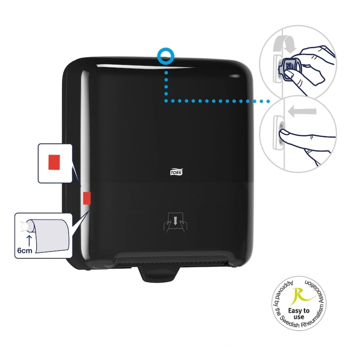 Tork Matik Hareketli Havlu Disp. Siyah (551008)