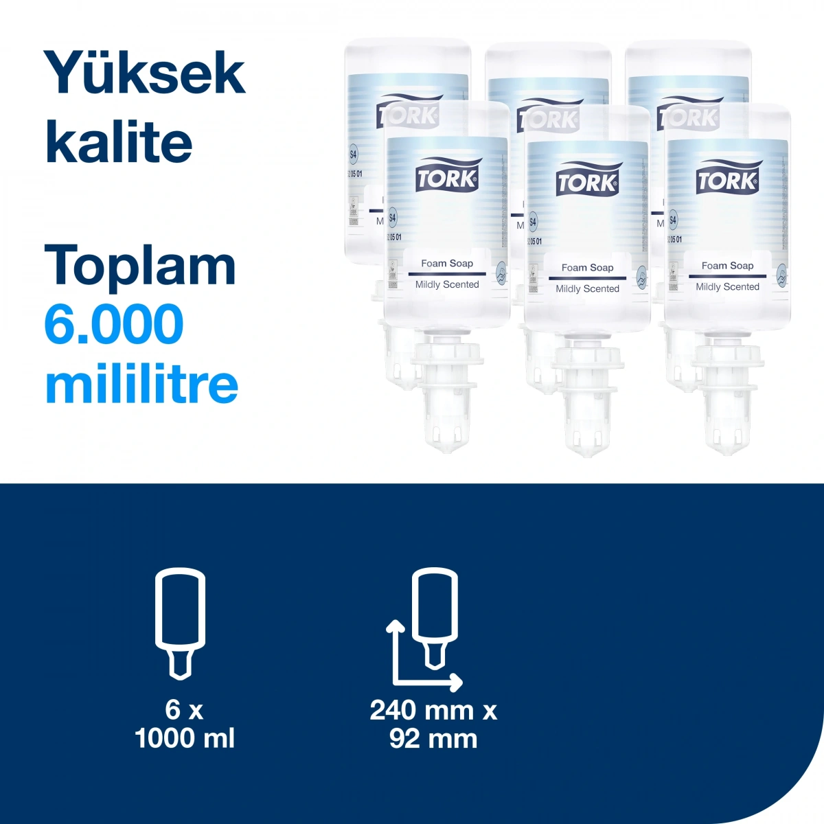 Tork (520501) Mild Köpük Sabun 6*1000 Ml