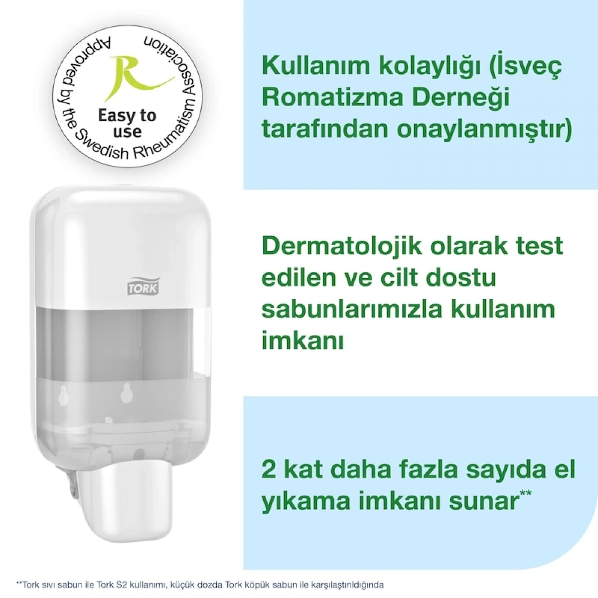 Tork 565200 Dozaj Ayarlı Mini Köpük Ve Sıvı Sabun Dispanseri Beyaz