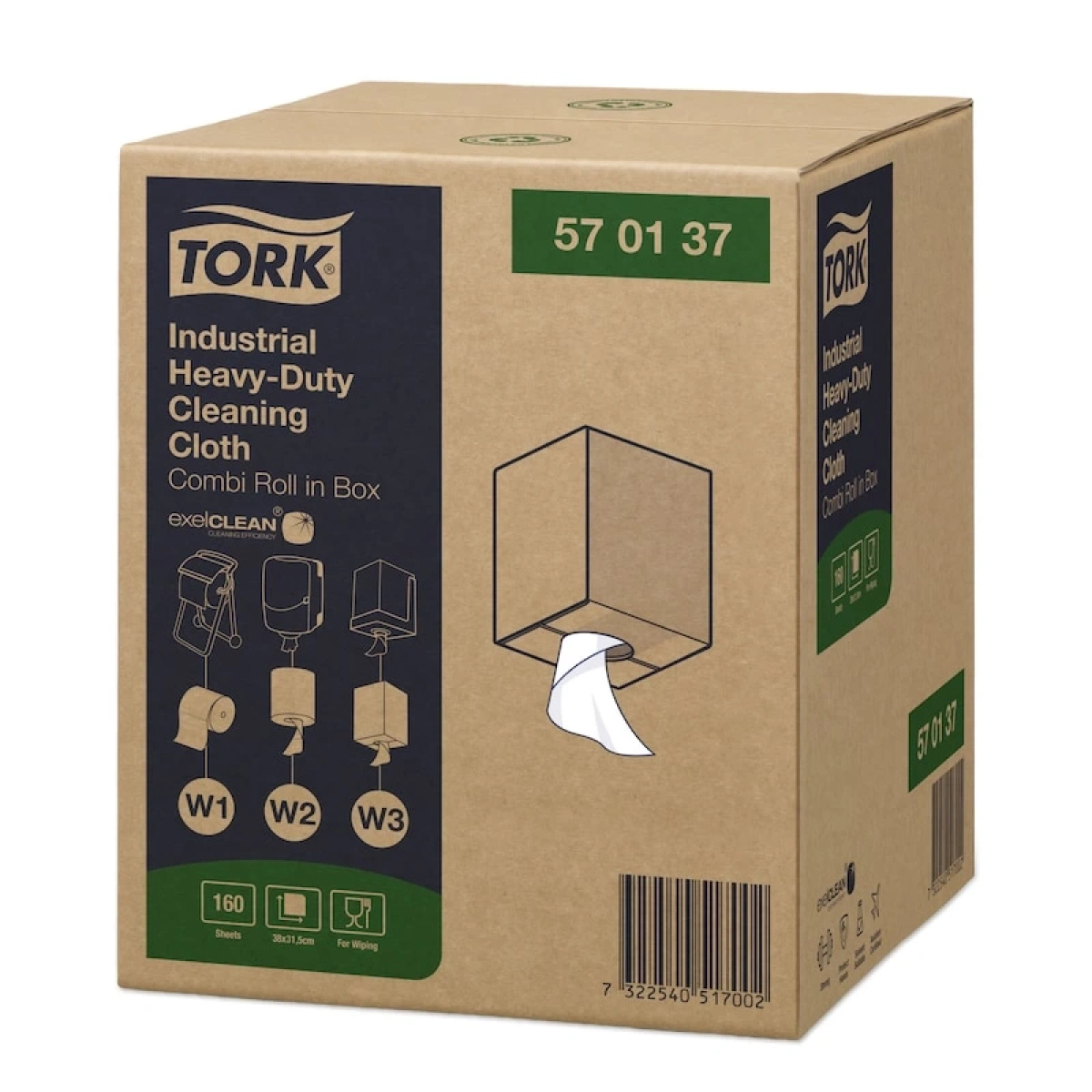 Tork 570137 Endüstriyel Ağır Kirler İçin Kağıt Havlu Tek Katlı 1 Rulo x 160 Yaprak