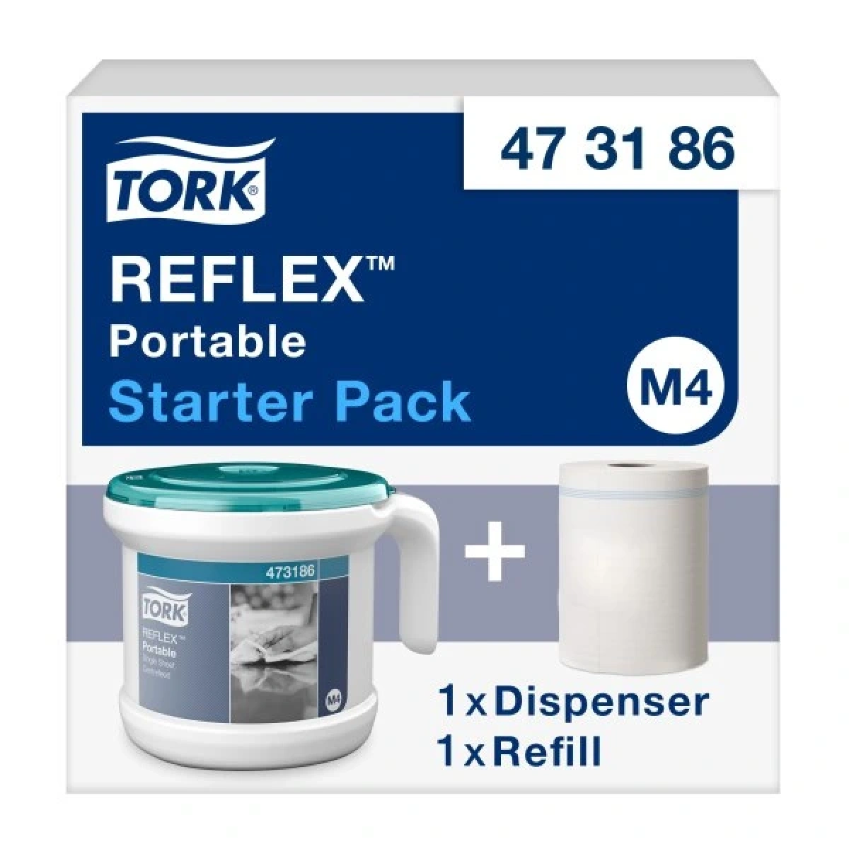 Tork 473186 Reflex İçten Çekmeli Havlu Başlangıç Paketi 1 Dispanser + 4M Havlu