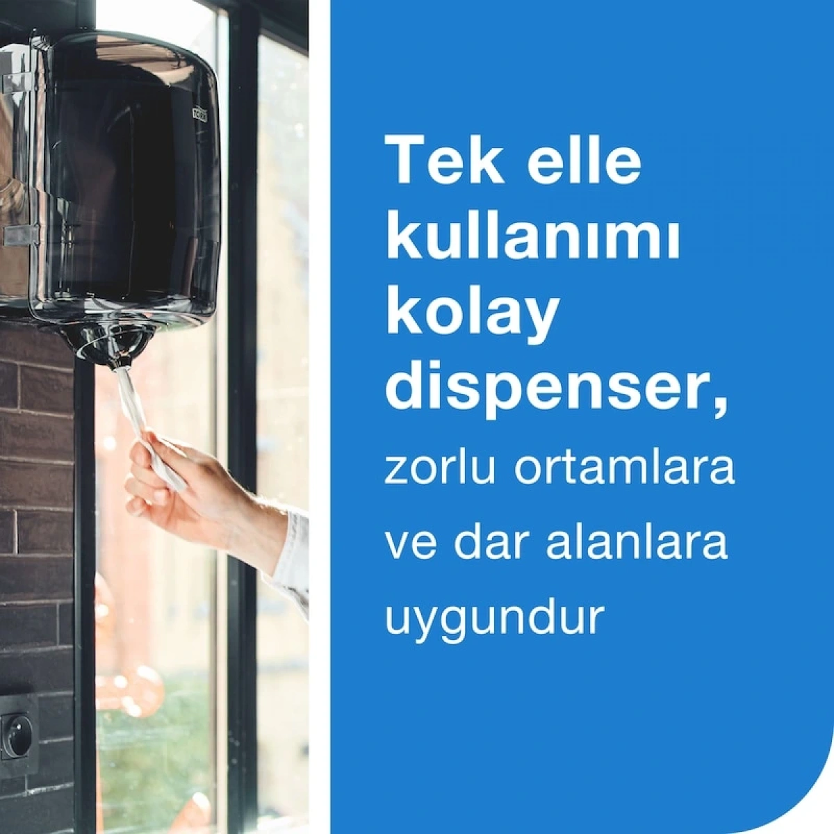 Tork 473180 Reflex Her Seferinde Tek Yaprak Veren, İçten Çekmeli Dispenser Siyah