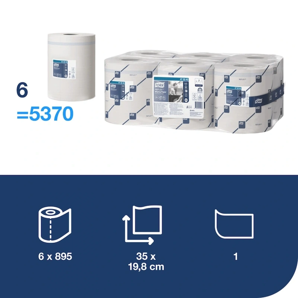 Tork 473242 Kağıt Havlu 6 Rulo x 300 Yaprak