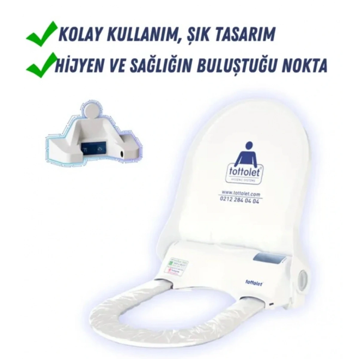 Tottolet Klozet Kapak Sistemi Ledsörlü 12 V Beyaz