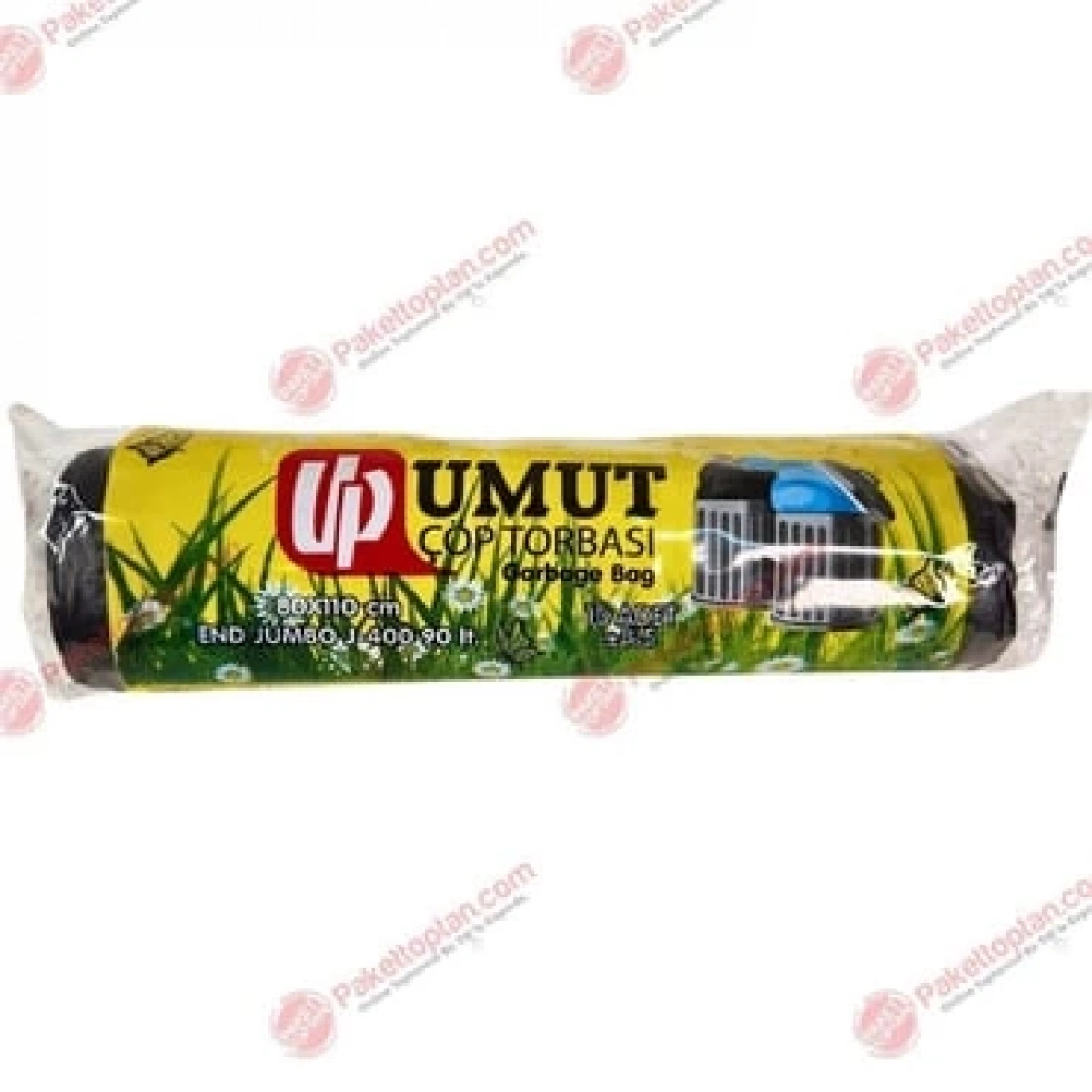 Umut SK006896 Jumbo Boy Siyah Çöp Poşeti 400 gr, 80*110 cm, 10*10 Rulo
