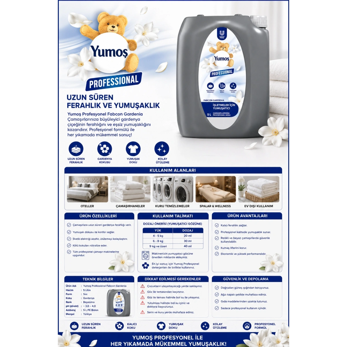 Yumoş Profesyonel Fabcon Gardenia 5 lt.