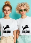 Kişiye Özel Meowww Baskılı Tişört