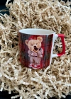Mug Kupa Kişiselleştirilebilir TEDY KIRMIZI KULP KUPA Özel Günler Kupa Fincan