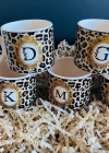 MugKupa LEOPAR DESENLİ, KİŞİYE ÖZEL D HARFLİ KUPA FİNCAN SEVGİLİLER GÜNÜ
