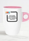 Toptan Baskılı Kupa Bardak Porselen Pembe Latte