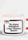 Toptan Kırmızı Baskılı Kulplu Seramik Çay ve Kahve Fincanı