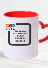 Toptan Logolu İçi ve Kulpu Kırmızı Sevgiler Gününe Özel Kalpli Kupa Bardak