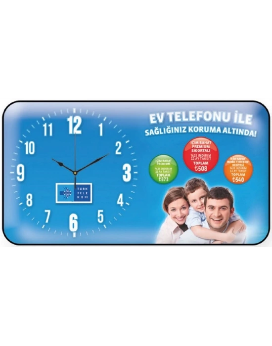 28X50 CM DİKDÖRTGEN CAM DUVAR SAATİ