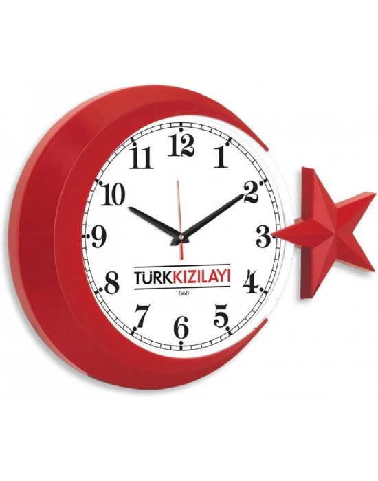 31X42,5 CM AY-YILDIZ PLASTİK DUVAR SAATİ