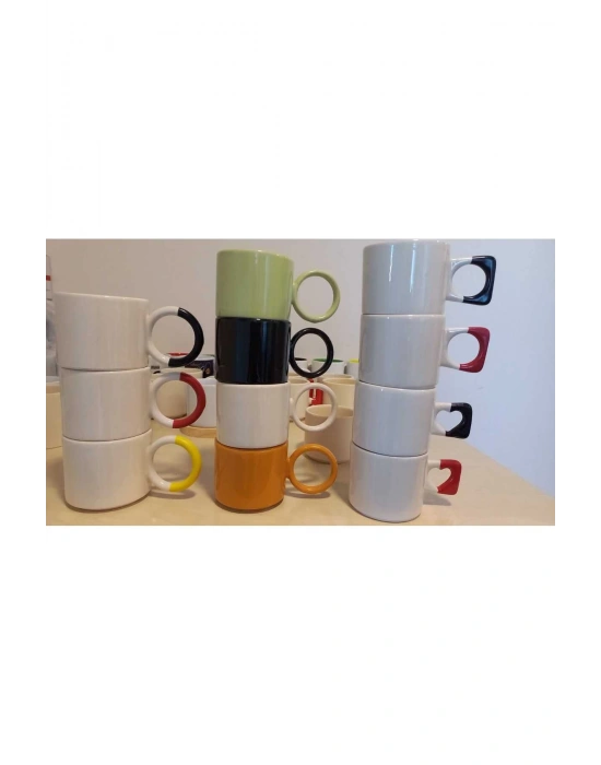 Mug Kupa Siyah Zarif Kalp Baskılı Kupa