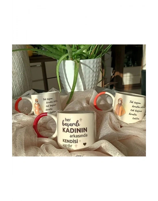 Mug Kupa Siyah Zarif Kalp Baskılı Kupa