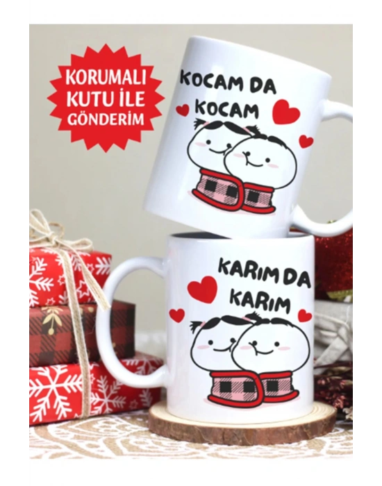 Mug Kupa Karımda Karım Kocam Da Kocam Kupası 2li