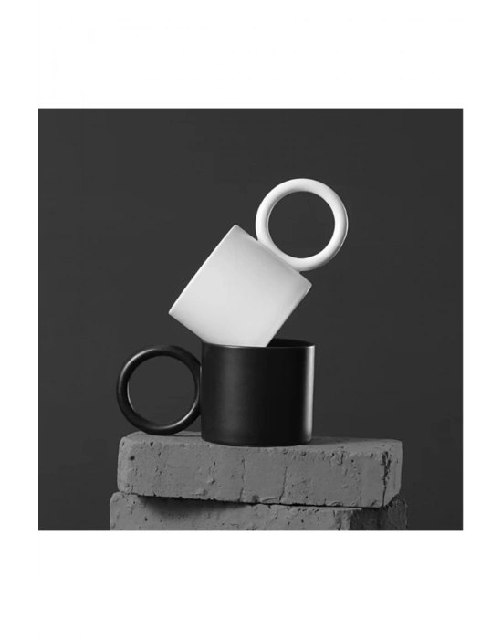 Mug Kupa Siyah Seramik Çay Ve Kahve Fincanı