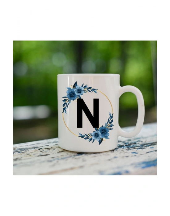 Mug Kupa Kişiye Özel Baş Harfli Isimli Beyaz Kupa Bardak