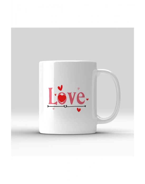 Afilli Beyaz Kulplu Baskılı Kupa Bardak Kendin Tasarla