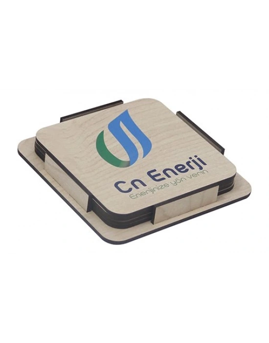 AHŞAP KARE BARDAK ALTI SETİ