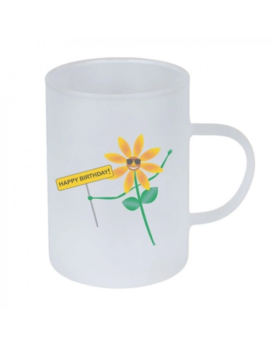 Toptan Logo Baskılı Buzlu Mavi Çay Fincanı - Kutulu Sarı