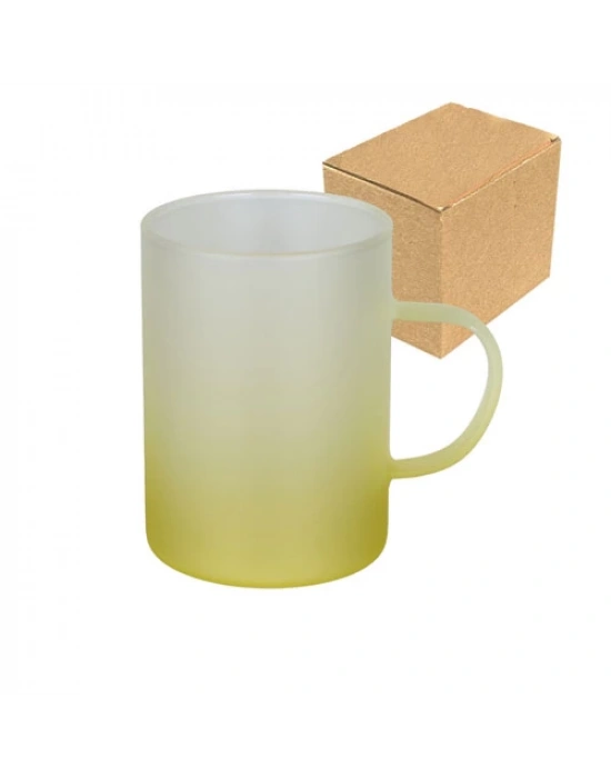 Toptan Logo Baskılı Buzlu Mavi Çay Fincanı - Kutulu Sarı