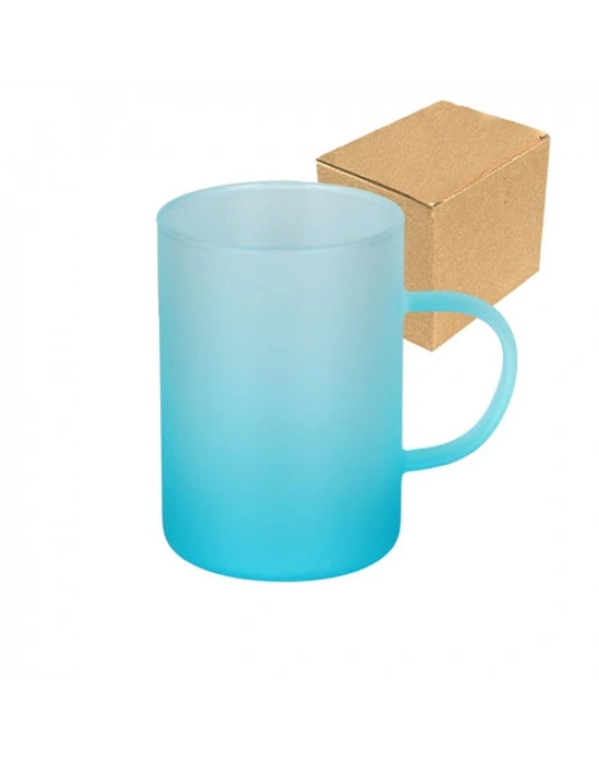 Toptan Logo Baskılı Buzlu Mavi Çay Fincanı - Kutulu Sarı