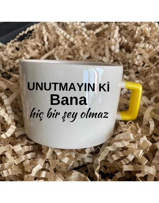 BANA HİÇ BİR ŞEY OLMA Baskılı Nescafe Fincanı