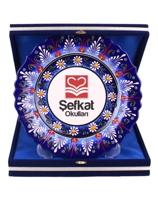 Baskılı Dantel Çini Tabak Plaket