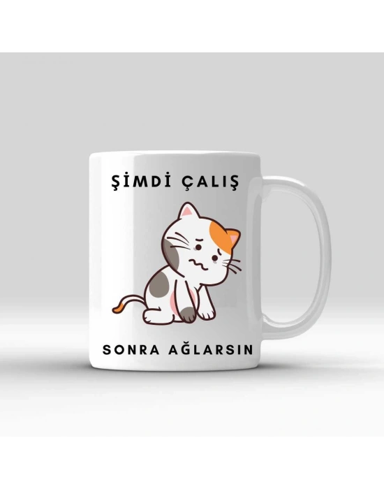 Baskılı Kupa Bardak- Şimdi Çalış Temalı Kupa