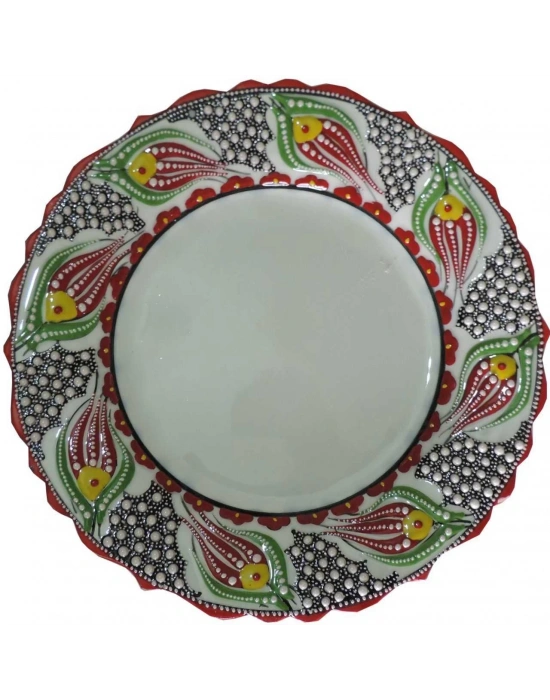 Çini  30CM BONCUKLU KALİGRAFİ TABAĞI