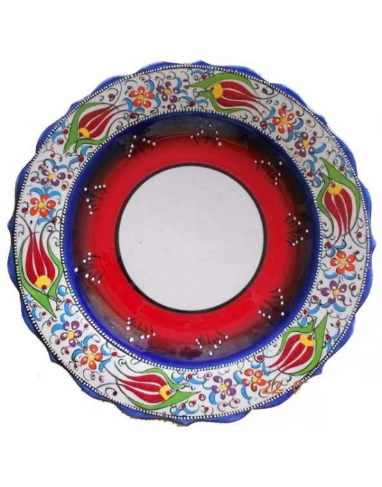 Çini  30cm Renkli Fotoğraf Tabağı