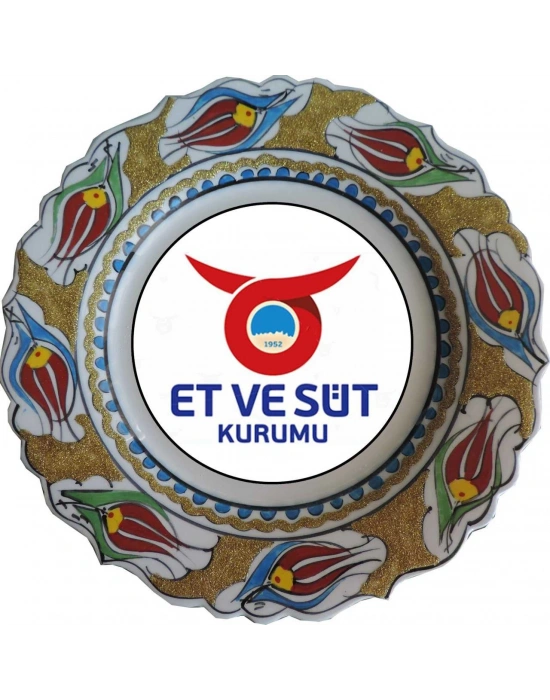 Çini 30CM YALDIZ SÜSLEMELİ KALİGRAFİ TABAĞI