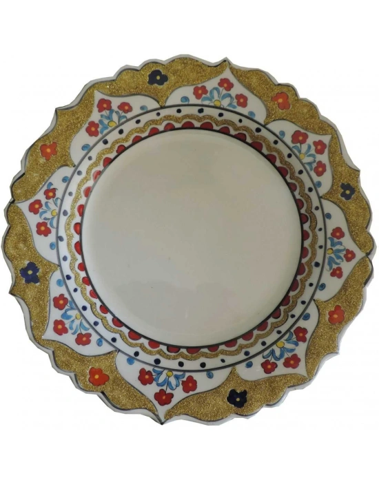 Çini  30CM YALDIZLI KALİGRAFİ TABAĞI